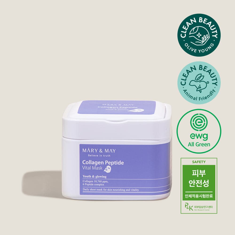 Шийт маски Mary & May Collagen Peptide Vital Mask 30бр