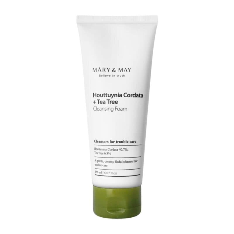 Почистваща пяна с чаено дърво Mary & May Houttuynia Cordata + Tea Tree Cleansing Foam Почистваща 150ml