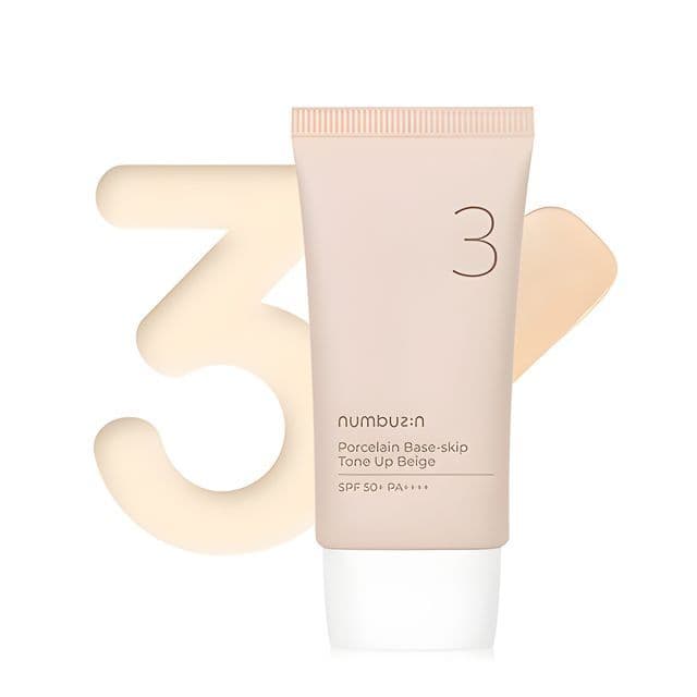 Слънцезащитен крем Numbuzin Porcelain Base-skip Tone Up Beige 50ml