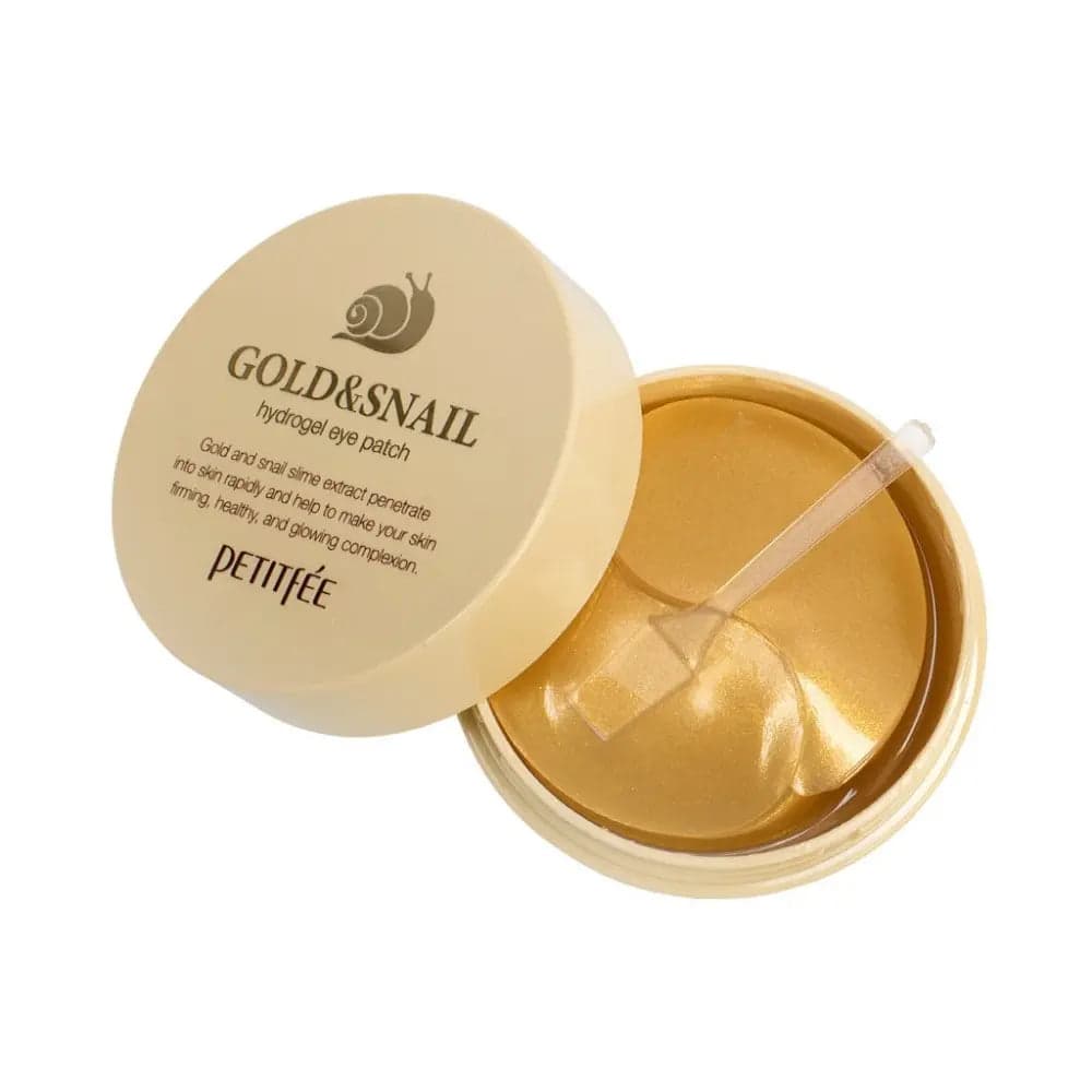 Хидрогел пачове за очи със злато и секрет от охлюв Petitfee Gold & Snail Hydrogel Eye Patch 60бр