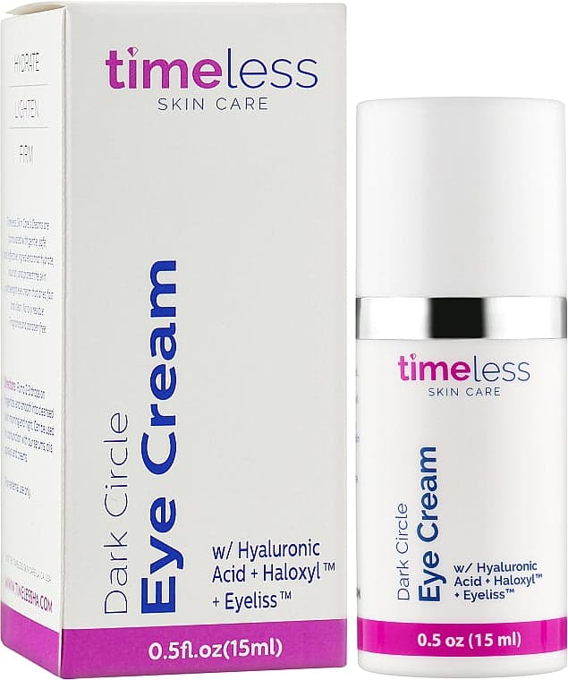 Околоочен крем против бръчки и тъмни кръгове Timeless Skin Care Dark Circle Eye Cream w/ Hyaluronic Acid + Haloxyl™ + Eyeliss™ 15g
