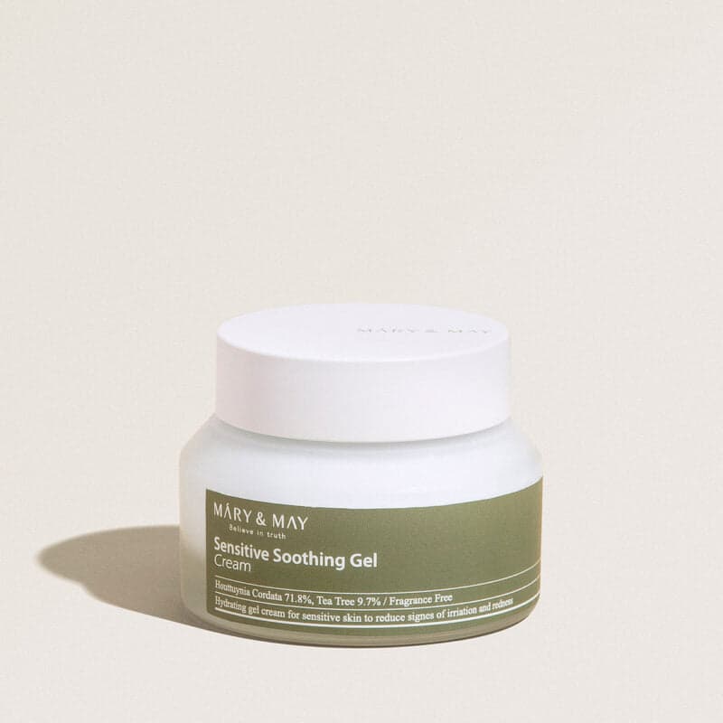 Успокояващ гел крем за лице с хутиния и чаено дърво Mary & May Sensitive Soothing Gel Cream 70g