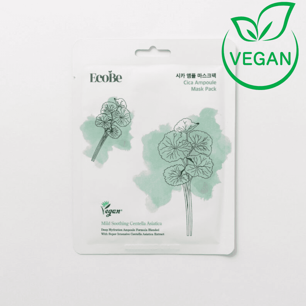 Успокояваща лист маска с центела EcoBe Cica Ampoule Mask Pack 25ml