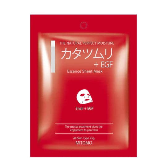 Хидратираща шийт маска с охлюв Mitomo Snail + EGF Essence Sheet Mask 25g