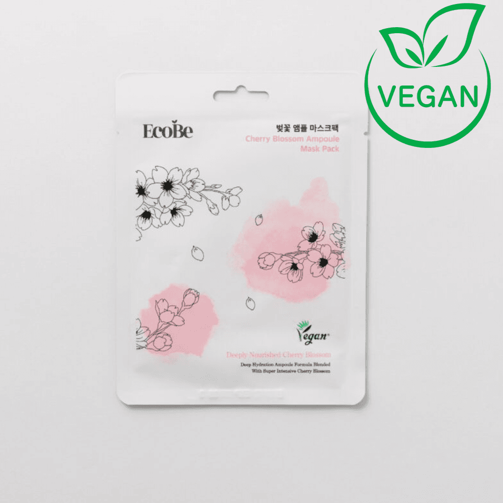 Озаряваща лист маска с екстракт от японска вишна EcoBe Cherry Blossom Ampoule Mask Pack 25ml