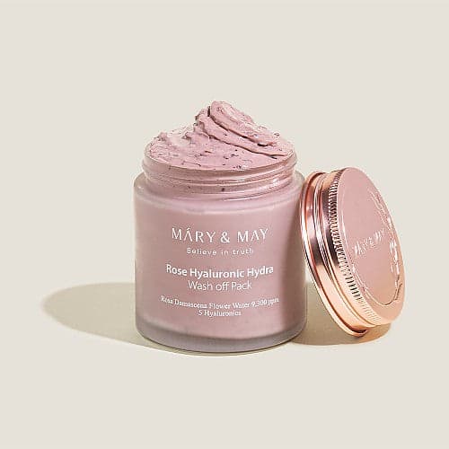 Хидратираща глинена маска за лице с рози и хиалуронова киселина Mary & May Rose Hyaluronic Hydra Wash off Pack 125g