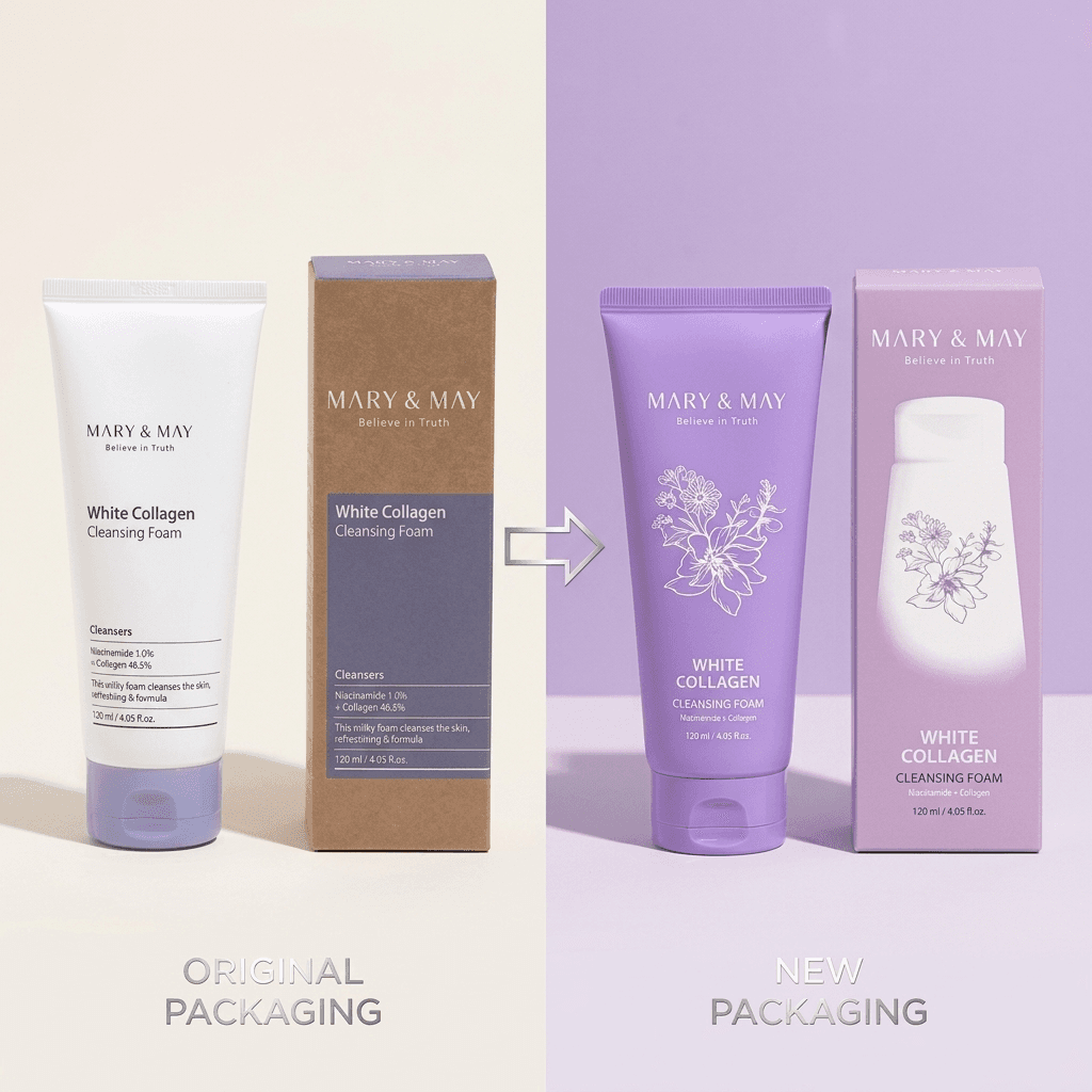 Почистващата пяна с колаген и ниацинамид Mary & May White Collagen Cleansing Foam 150ml