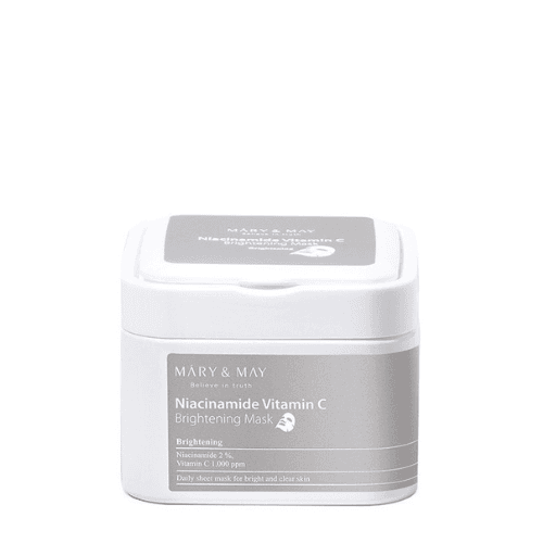 Озаряващи лист-маски с ниацинамид и витамин С - кутия 30бр. MARY & MAY Niacinamide Vitamin C Brightening Mask 30бр
