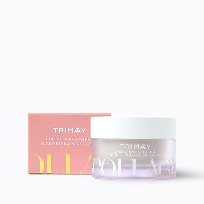 Нощен крем за шия и лице с бакучиол и колаген Trimay Collagen Bakuchiol Night Face & Neck Cream 50ml