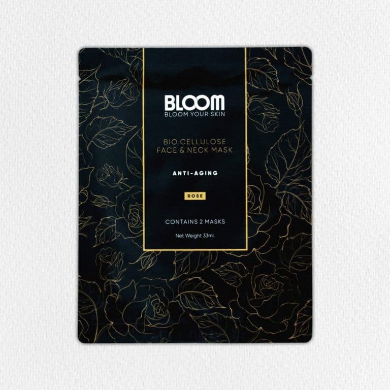 Подмладяваща маска за лице и шия от биоцелулоза Bloom BIO Cellulose Face & Neck Mask Anti-aging Rose 33ml