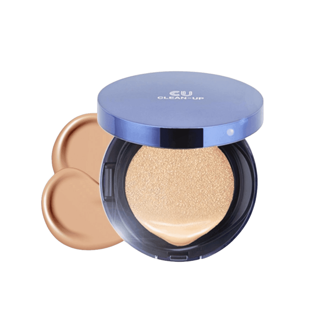 Фон дьо тен с висока слънцезащита CUSKIN Clean-Up Skin Fit Cushion SPF 50+ PA +++ #21 Light Beige