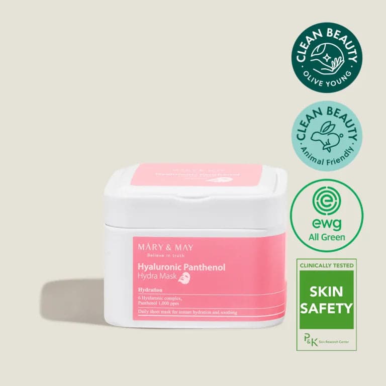 Хидратиращи лист-маски с хиалурон и пантенол – кутия 30бр. Mary & May Hyaluronic Panthenol Hydra Mask 30бр